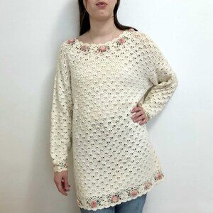 Vintage Cream Floral Sweater